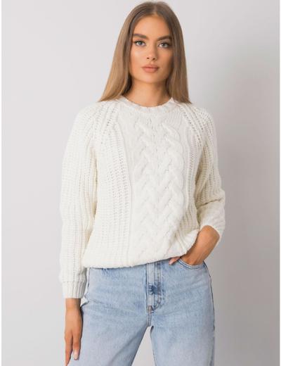 Luźny sweter damski w kolorze ecru