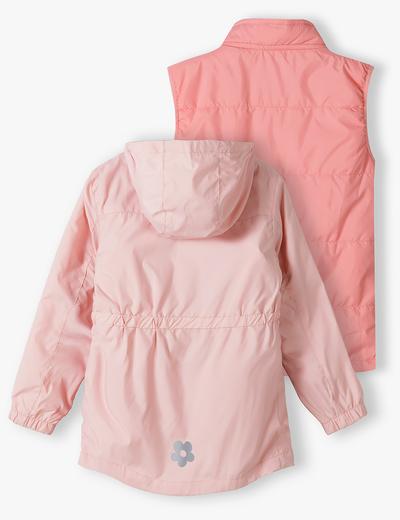 Różowa kurtka wiosenna dla dziewczynki 3 w 1