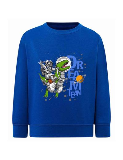 Dzianinowa bluza nierozpinana niebieska Astronauta & Dinozaur