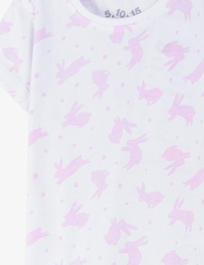 Dzianinowa piżama dziewczęca w króliczki
