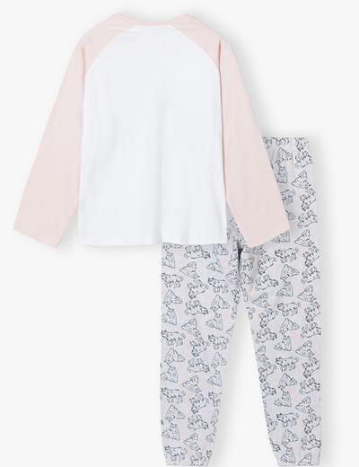 Piżama dla dziewczynki - bluzka z nadrukiem psa + długie spodnie w pieski