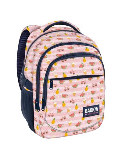 Plecak szkolny różowy 3komorowy BackUp