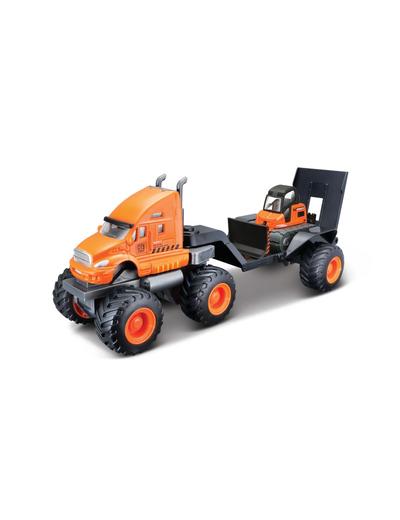 Pojazd budowlany z lawetą - pomarańczowy 3+