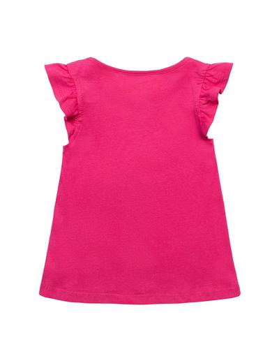 Różowa bluzka bawełniana dziewczęca z falbankami