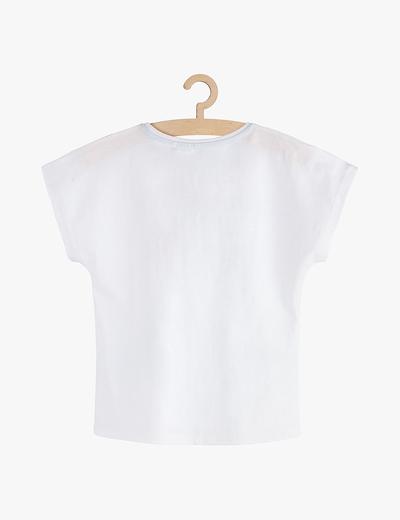 T-Shirt dziewczęcy biały z nadrukiem