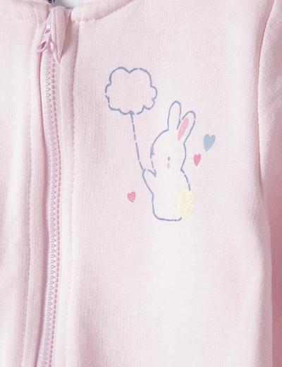 Różowa bawełniana bluza niemowlęca z nadrukiem