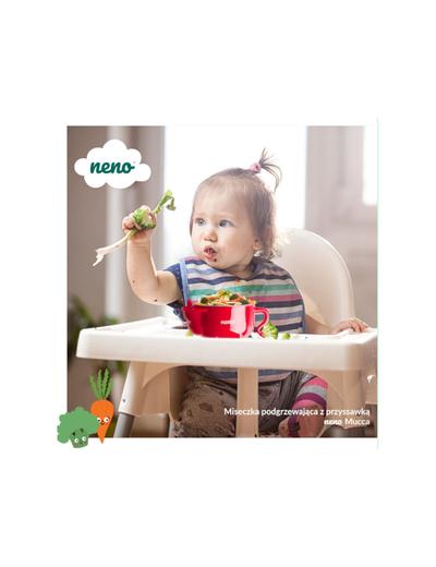 Neno Polpo - zestaw miseczek i sztućców do jedzenia dla dzieci - czerwony