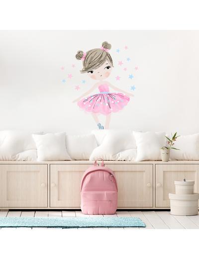 Naklejka na ścianę dla dzieci Baletnica - różowa