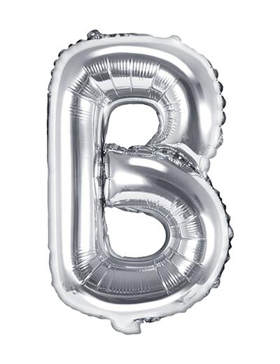 Balon foliowy Litera ''B''  35cm-  srebrny
