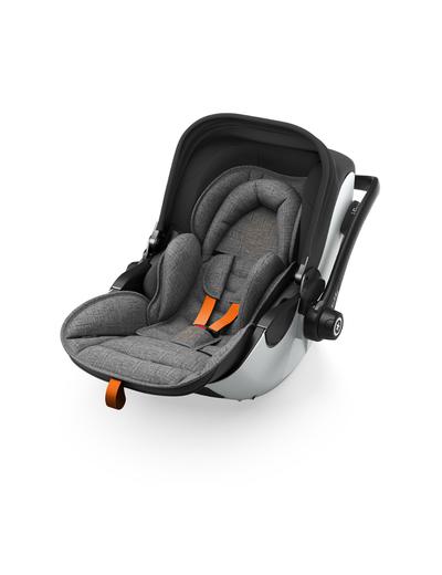 Kiddy fotelik samochodowy Evoluna + BAZA i-Size 2 Grey Melange Safe Orange 0-13Kg