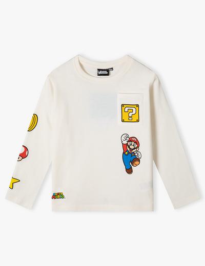Biała bluzka bawełniana dla chłopca Super Mario