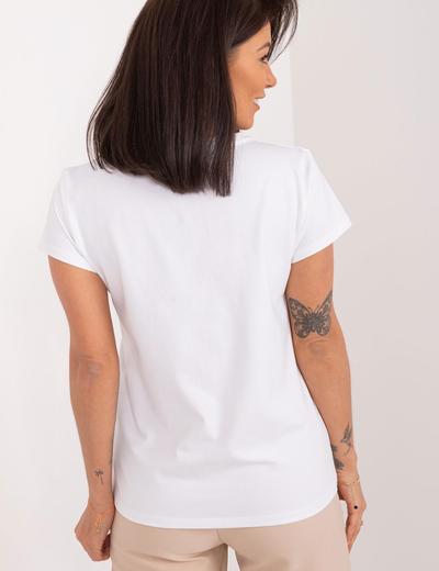 T-Shirt Z Naszywką biały