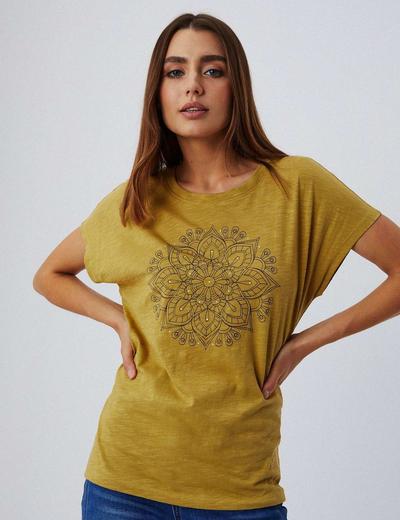 Bawełniany T-shirt damski z nadrukiem