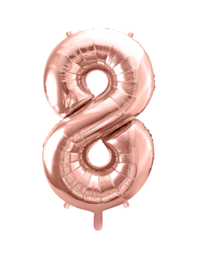Balon foliowy metalizowany Cyfra ''8'' w kolorze różowego złota