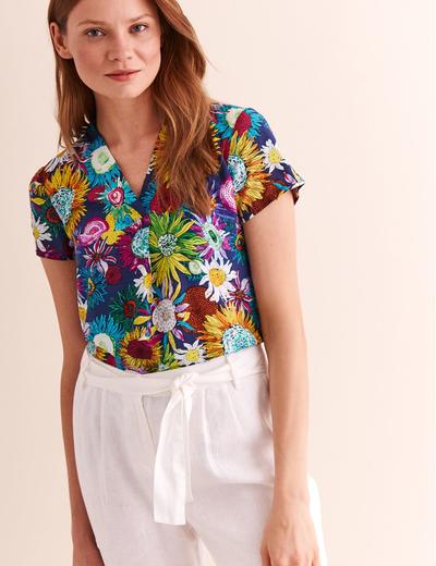 Kolorowa bluzka tkaninowa w kwiaty