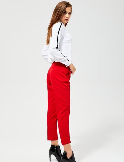 Spodnie damskie - czerwone w kant