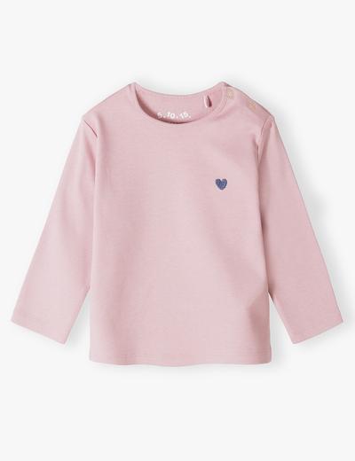 Różowa bawełniana bluzka niemowlęca - długi rękaw 5.10.15.