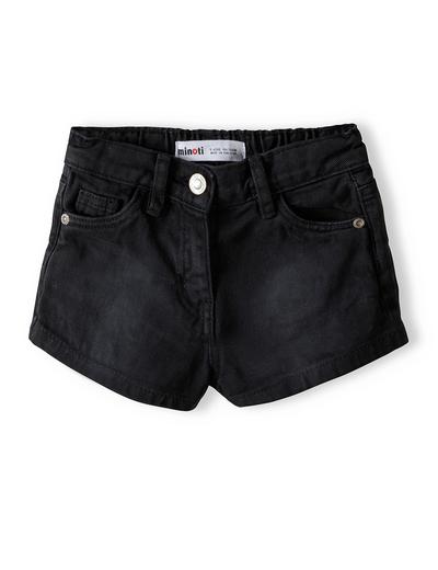 Krótkie szorty z jeansu dla dziewczynki - czarne