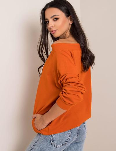 Bluza dresowa damska - pomarańczowa z kieszeniami