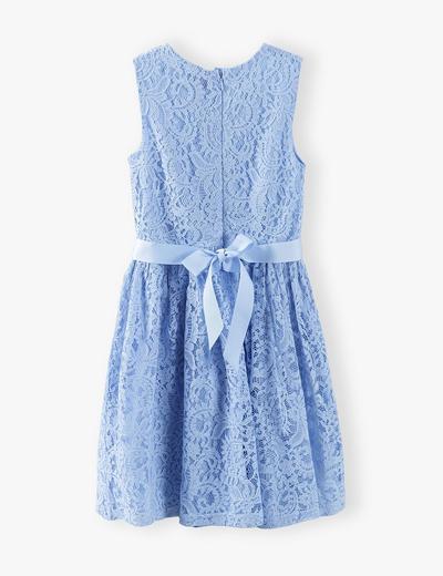 Elegancka koronkowa sukienka dziecięca - niebieska