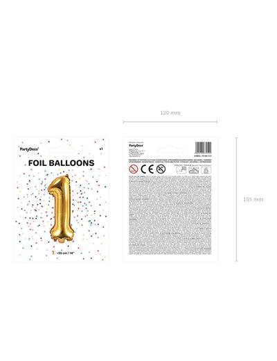 Balon foliowy - Cyfra "1" w kolorze złotym