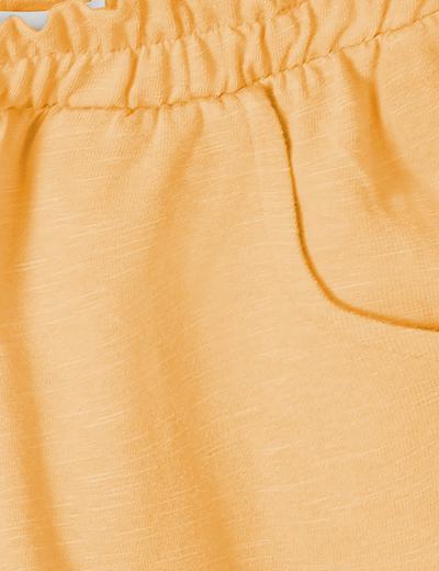 Pomarańczowe szorty dresowe dziewczęce z bawełny