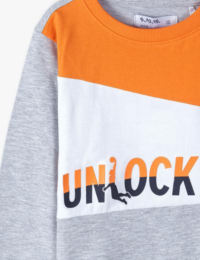 Bluza dresowa chłopięca z napisem -Unlock