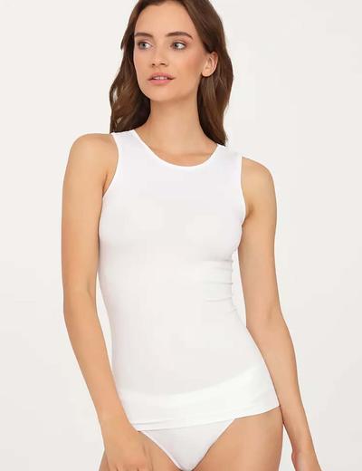 Bezszwowa koszulka damska na ramiączkach biała Gatta