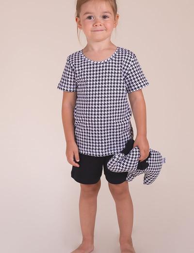 Komplet bawełniany dla dziewczynki bluzka z krótkim rękawem i spodenki