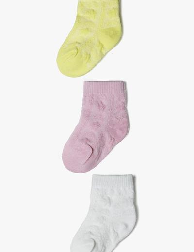 Skarpetki dla niemowlaka- różowe, białe, żółte - 5.10.15.