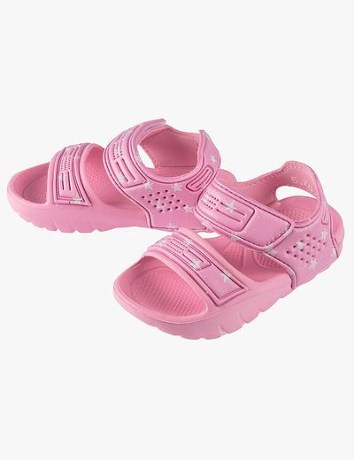 Sandały dla dziewczynki - różowe w białe gwiazdki