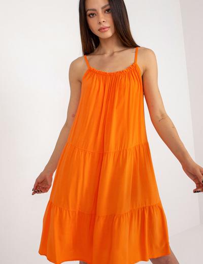 Pomarańczowa letnia sukienka z wiskozy OCH BELLA