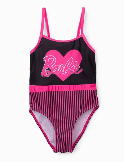 Strój kąpielowy dziewczęcy Barbie - czarno - różowy