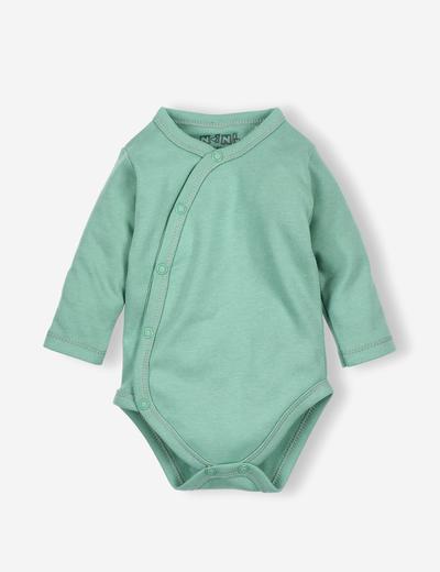 Body niemowlęce z bawełny organicznej zielone - długi rękaw