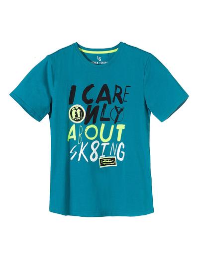 Koszulka chłopięca niebieska z krótkim rękawem -Sk8ing