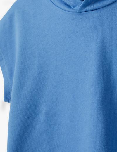 Dzianinowy t-shirt z kapturem - niebieski - 5.10.15.