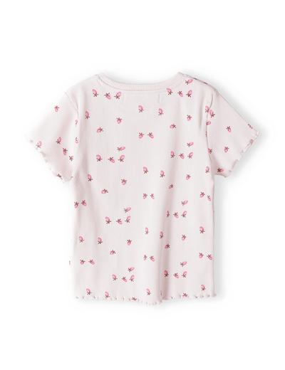 Prążkowana bluzka dla niemowlaka- jasnoróżowa