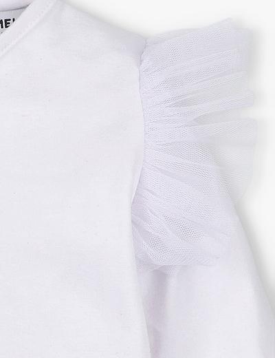 Bluzka Mila z z ozdobną falbankę biała