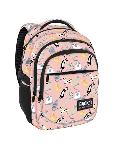 Plecak szkolny dla dziewczynki różowy w koty