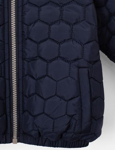 Granatowa pikowana kurtka dla niemowlaka- zimowa
