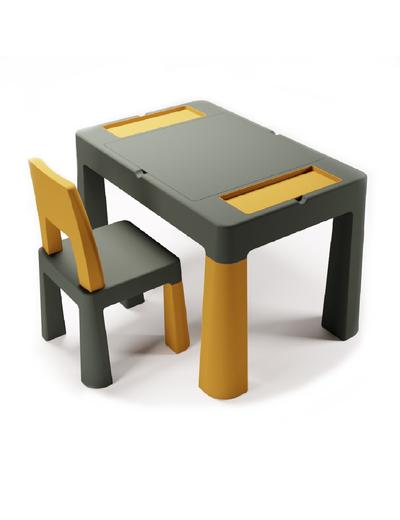 Komplet Multifun stolik i dwa krzesełka -  grafitowy, musztardowy