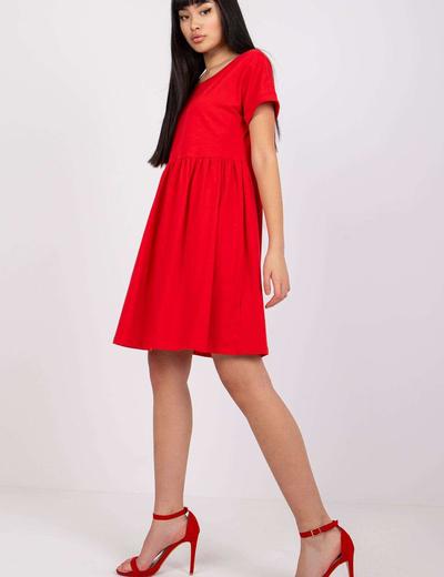 Sukienka z krótkim rękawem - czerwona