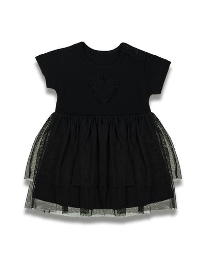 Sukienka dla dziewczynki z krótkim rękawem czarna