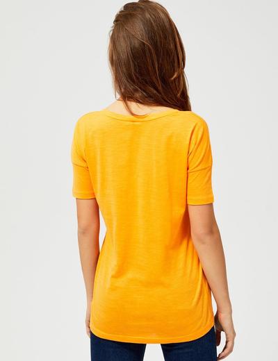 Gładka koszulka damska bawełniana pomarańczowa