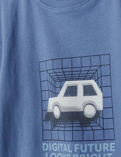 Niebieski t-shirt z bawełny dla chłopca - auto - 5.10.15.