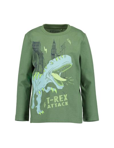 Zielona bluzka chłopięca z dinozaurem