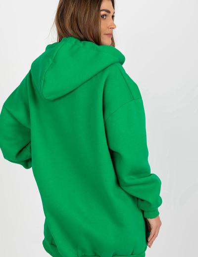 Zielona oversize bluza basic z suwakiem