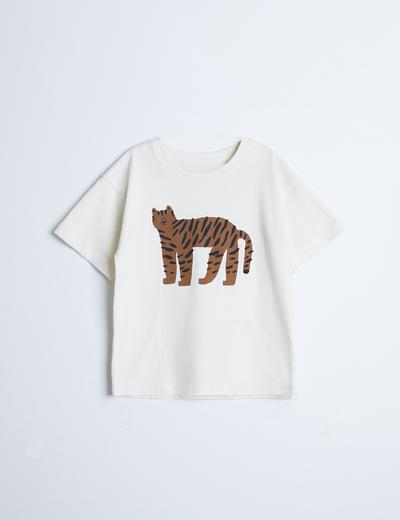 Bluzka z krótkim rękawem - dzianinowa z tygrysem - unisex - Limited Edition