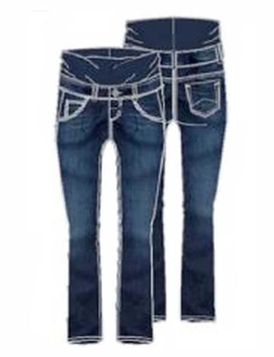 Spodnie jeansowe damskie, ciążowe, bootcut, granatowe, Bellybutton