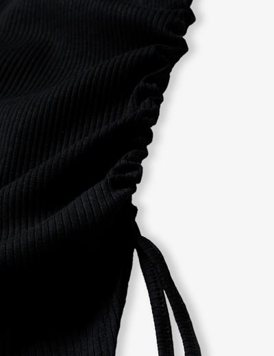 Czarna dzianinowa sukienka w drobne prążki - Limited Edition